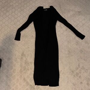 FASHION NOVA LONG BLACK KNIT CARDIGAN